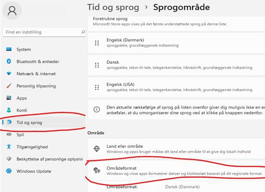 Screenshot af Windows-indstilling til sprogpakkeskifte